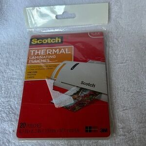 Scotch Thermal Laminating 20 Pouches 4X6 2 packs